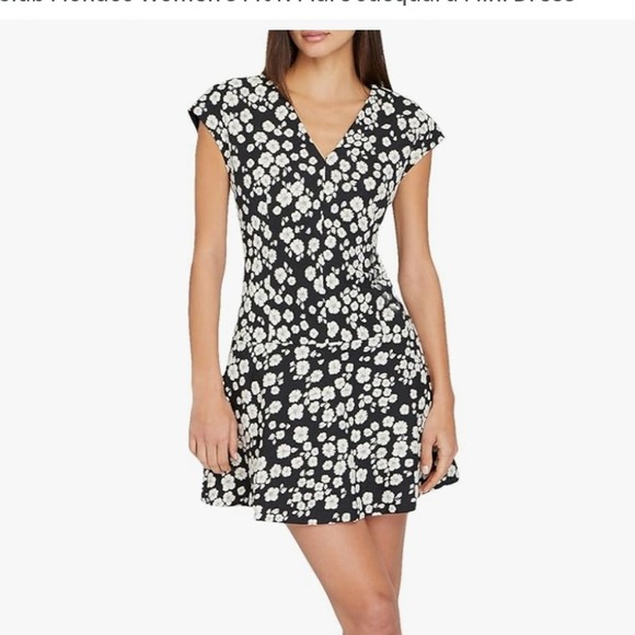 Club Monaco Fit & Flare‎ Jacquard Mini Dress Floral Black White Cream 6 New - Picture 11 of 11